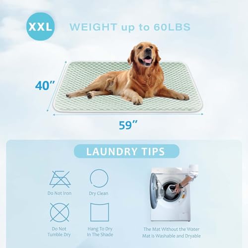 MICROCOSMOS Pet Cooling Mat & Sleeping Pad- Breathable Bubble Surface, EZ Clean. Keep Cooling for Pets, Kids and Adults in Summer.(Green, 59" x 40") - color: Green, size: 59" x 40"