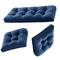Wicker Chair Cushions Outdoor Loveseat Cushions Patio Swing Porch Indoor Lawn - color: Navy