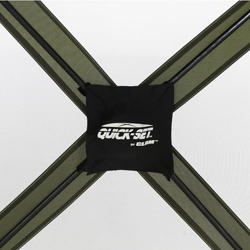CLAM Quick-Set Pop Up Screen Tent, Traveler, 6 x 6 ft, Instant Setup Green Portable Outdoor Shelter, Compact Bug-Free Canopy Tent for Camping, Fishing, Backyard - Green - color: Green/Black