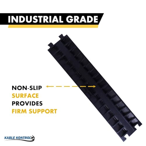 Kable Kontrol Atlas Heavy Duty Cable Protector Ramp - 1 Channel Bulk Wholesale Pallet - 70 Pcs - 39" Long Black & Yellow - 24,000 Lbs Capacity - Rubber Speed Bump Wire Protector Cord Cover - CP9896 - size: 1 Channel - 70 Units