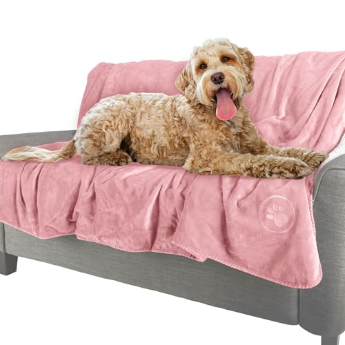 PETMAKER Dog Blanket - 60x70in Reversible Sherpa Blanket - Throw Blankets for Bed, Couch, Crate, or Car - Machine Washable Puppy Essentials (Pink) - color: Pink, size: Medium