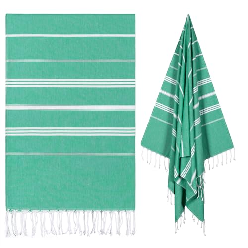 cabanana Turkish Beach Towel Oversized - 40"x70" Quick Dry Sand Free Thin Beach Towels for Adults,Extra Large Cotton Lightweigh Travel Towel for Beach Accessories (Mint Green) - color: Sage Green