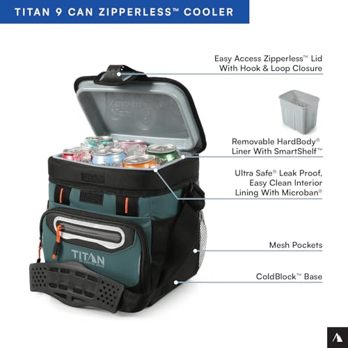 Titan by Arctic Zone Deep Freeze Cooler - Zipperless Hardbody Cooler - Deep Freeze Insulation, HardBody Liner, and SmartShelf - color: Jungle Hunt, size: 9 Can