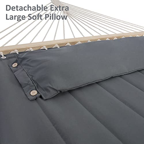 SUNCREAT 2 Person Hammock with Stand, Heavy Duty Portable Hammocks, 475 lbs Capacity, Dark Grey - color: Dark Grey, size: 12 ft Stand