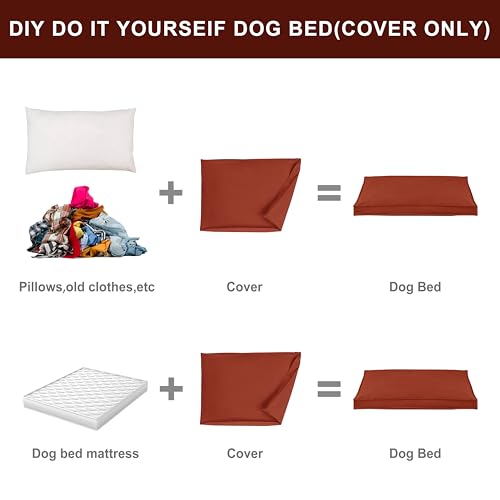 Dog Bed Covers Replacement Washable, Waterproof Dog Bed Cover with Zipper, 36Lx27Wx3H inch Durable Oxford Pet Bed Cover for Outdoor/Indoor Use, Cover Only, Tangerine - color: Tangerine, size: 36*27*3 inch