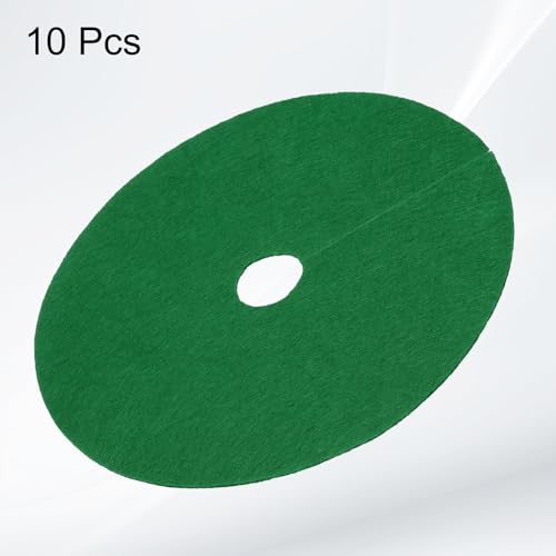 HARFINGTON 10pcs Tree Mulch Ring 5.9 Inch Non-Woven Round Tree Protector Weed Barrier Mat Plant Cover Rings for Weed Grass Control Root Protection, Green