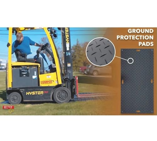 12 Pcs Ground Protection Mats - Black, 3' x 8', Heavy Equipment Mats w/ 22 Pcs Single Connectors - color: Black, size: 12 - Pack