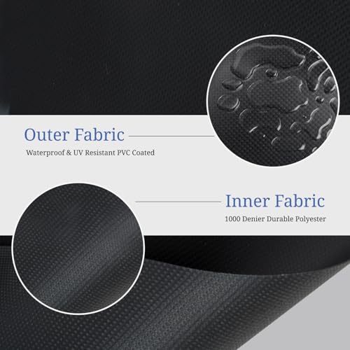 Covers & All Round Table Top Cover, 12 Oz Waterproof UV & Weather Resistant Patio Table Cover, Outdoor Table Cover for Patio Outdoor Furniture & Coffee Table (48" Dia x 4" H Inches, Black) - color: Black, size: 48" Dia x 4" H