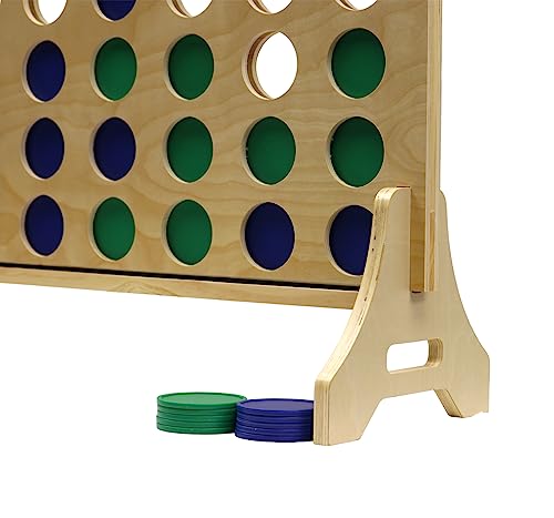 Tailgating Pros Premium Giant Four in a Row with Carrying Case - Jumbo Oversized Outdoor Yard Game - Connect Multiple Pucks in a Row to Win - Many Puck Colors Available! - color: Blue / Kelly