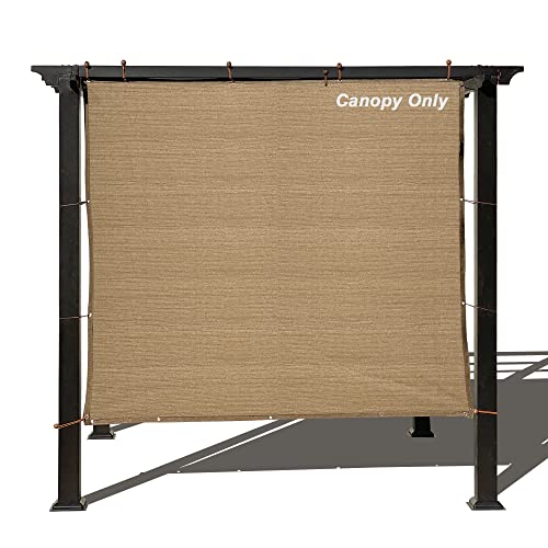 Sun Shade Privacy Panel with Grommets on 4 Sides for Patio, Awning, Window Cover, Pergola or Gazebo (Walnut, 8' x 8') - color: Walnut, size: 8' x 8'