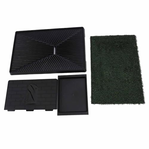 Zerodis Dog Grass Patch Potty, Artificial Reusable Washable Training Dog Grass Bathroom Turf with Pee Baffle and Tray for Small Medium Large Dogs (Large Size with Baffle) - size: Large Size with Baffle
