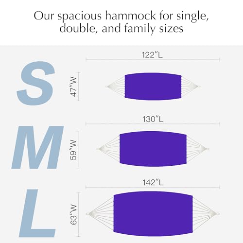 PNAEUT Double Hammocks for Outside, Replacement Outdoor Tree Hammock for Indoor Patio Porch Garden (Purple, Medium) - color: Purple, size: Medium