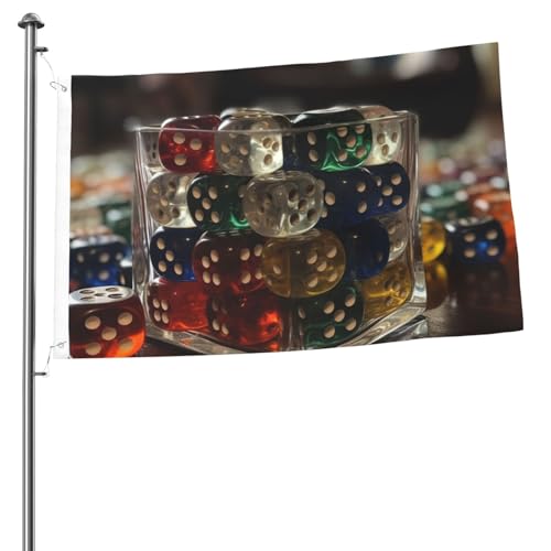 Flag 2 X 3 Ft Garden Yard Flags Personalized Welcom Flags Double Sided Games Dice Set Print Greeting Banner For Indoor Outdoor Party Home Decor