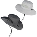 ZOORON Sun Hats for Men Women, Wide Brim Safari Hats UV Protection UPF50+ Waterproof Boonie Hats for Fishing Hiking Camping - color: 2pack-light Gray+dark Gray