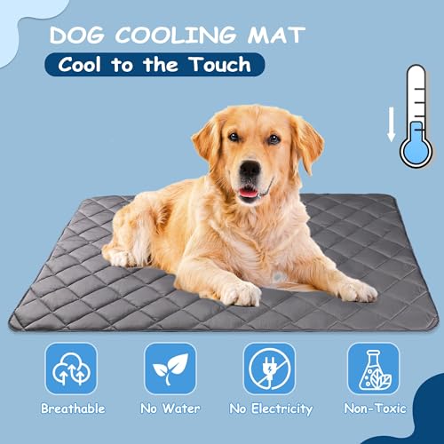 Paw Legend Dog Cool Mat for Dogs & Cats - Cool Tech Fabric, Washable Dog Sleeping Pad for Kennel, Sofa, Floor, Car Seats - Summer Cooling Blanket, Medium - color: Gray, size: Medium(28x40")