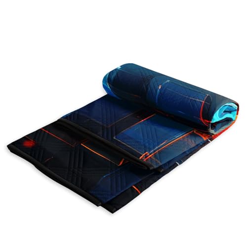 Outdoor Picnic Blanket Portable Ultrasonic Waterproof Picnic 3D Blocks Printed Camping Beach Mat for Sand and Wet Grass Hiking (3D Blocks S - color: 3d Blocks, size: Standard - 59"x78"