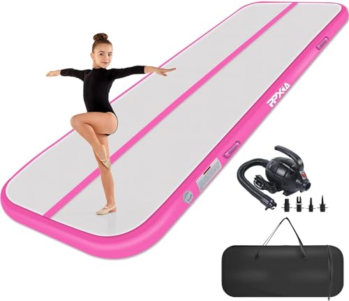 Air Tumble Track Mat 6.6ft 10ft 13ft 16ft 20ft Inflatable Gymnastics Tumbling Mat with Air Pump for Kids Adults, 4/8 inch Thick Gymnastic Mats for Home Use Gym Outdoor Cheerleading Training - size: 6.6FTx3.3FTx4IN