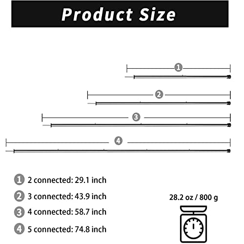 SANLIKE Telescoping Tarp Poles Adjustable Tent Poles for Tarp Canopy Awning Shelter Backpacking Hiking - (Adjustable Length - Steel Increase Thinckness) - color: Adjustable Length - Steel Increase Thickness 0.6mm