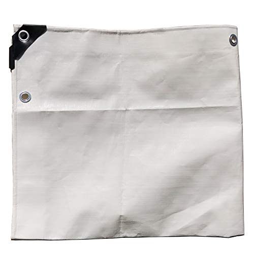 Alion Home Heavy Duty 12 Mil Poly Tarps Waterproof Covers for Tarpaulin Canopy, Camping, Carport, Boat, Furniture, Floors, RV, Pool or Roof Repair Items (10' x 16', White) - color: White, size: 10' x 16'