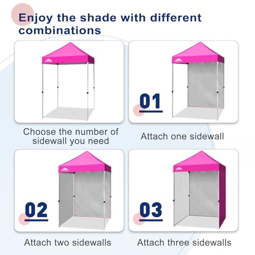 EAGLE PEAK Canopy Sidewall for 5x5 Pop Up Canopy Frame, Single Side Wall Panel Only (Fits 5x5 Straight Leg Frame, Canopy Top or Frame NOT Included), Pink - color: Pink