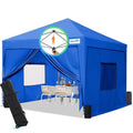 Quictent Privacy 8x8 Pop up Canopy Tent with Sidewalls and Roll-up Ventilated Windows, One Person Easy Setup, Outdoor Commercial Gazebo Shelter Enclosed Waterproof, Bonus 4 Sandbags - color: Royal Blue, size: 8x8ft