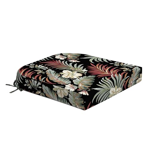 Arden Foam Outdoor Round Back Seat Cushion Kit, 20 x 19, Made with ProFoam, Rain-Proof, Fade Resistant, Simone Black Tropical - color: Simone Black Tropical, style: 20 x 19 Foam Rounded Back Seat Cushion