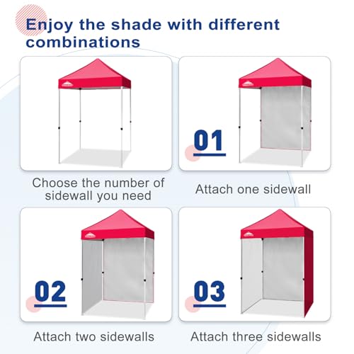 EAGLE PEAK Canopy Sidewall for 5x5 Pop Up Canopy Frame, Single Side Wall Panel Only (Fits 5x5 Straight Leg Frame, Canopy Top or Frame NOT Included), Red - color: Red