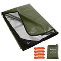 RedSwing Insulated Tarp, Multipurpose Emergency Thermal Tarps, Waterproof All Weather Heavy Duty Heat Reflective Survival Blanket for Camping Hiking, Green - color: Green 83''x59''