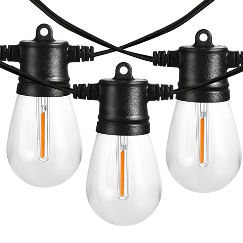 Banord 102FT Outdoor String Lights, Waterproof Patio Lights with 35 Shatterproof LED Bulb Hanging Light String, Black String Light Vintage Party Lights for Garden, Backyard, Porch, Cafe, Deck, Wedding - size: 1 Pack 102FT