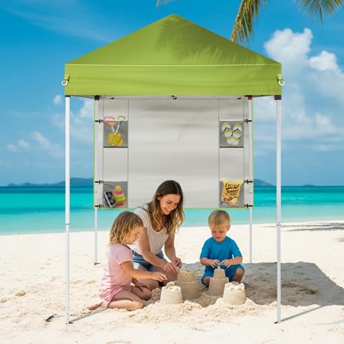 Outvita 5x5 Pop Up Canopy Tent, Ez Up Outdoor Canopy Tent Instant Shelter with Carry Bag Straight Legs Patio Balcony Porch Backyard Garden - style: 5x5-green