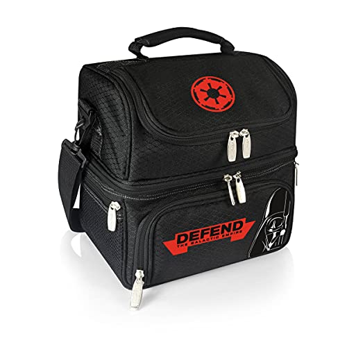 PICNIC TIME Star Wars Darth Vader Pranzo Insulated Lunch Box, Soft Sided Cooler Bag with Utensil Set, Dual Compartment Lunch Tote, (Black) - color: Star Wars Darth Vader - Black