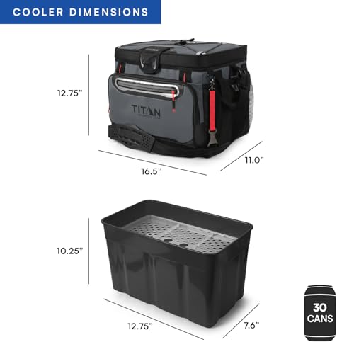 Titan by Arctic Zone Deep Freeze Cooler - Zipperless Hardbody Cooler - Deep Freeze Insulation, HardBody Liner, and SmartShelf - color: Sharkskin Gray, size: 30 Can