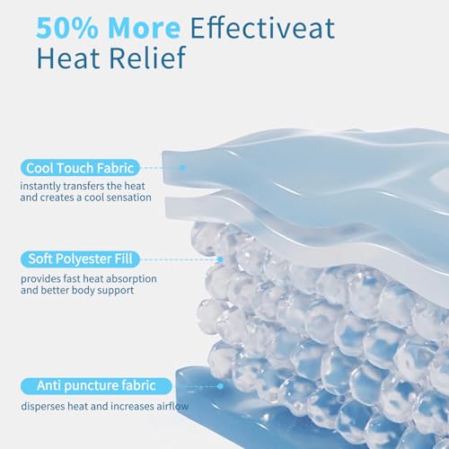 Dog Cooling Mat 13.7” x 13.7” Pet Summer Self-Cooling Pad for Dogs and Cats Non-Toxic Gel No Water or Electricity Needed Easy Washable