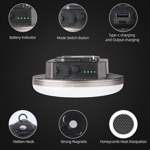 Transparent Portable Rechargeable LED Camping Lights,Waterproof Outdoor Light with 5000Lm,Super Bright Hanging Lanterns for Tents, Canopies & Outdoor Emergencies - size: 40W
