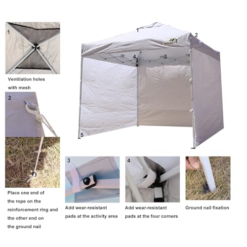 8x8 Pop Up Canopy Tent, Waterproof 210D Oxford, 3 Removable Sidewalls, Vented Roof, Wind-Resistant Steel Frame, UPF 50+, Wheeled Bag, 1-Person Instant Setup, Fits 3-5 People – American Flag - color: American Flag