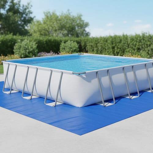 18FT Square Pool Liner Pad for Above Ground Pools, Thickened Puncture-Resistant Under Mat, Heavy-Duty Underlayment, Outdoor Tarp Protector for Concrete/Lawn, Pool Floor Base Pad, Extends Liner Life - size: 18' x 18' (Square)