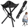 Travel Folding Camping Stool, 14.6 inches Lightweight Outdoor Tripod Chair and Maximum weight 210 lbs Portable Party Chair Fishing Chairs Seat for Camp Hiking Beach Garden and Painting (Black) - color: Black