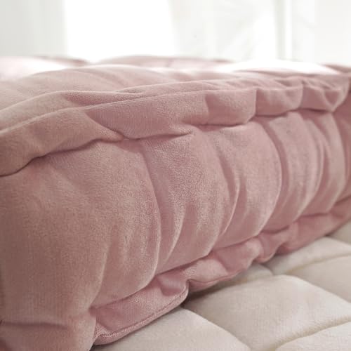 vctops Square Solid Color Velvet Seat Cushion with Handle Tufted Thicken Chair Pad Tatami Floor Pillow Cushion 16.5"x16.5"x4" Pink - color: Pink