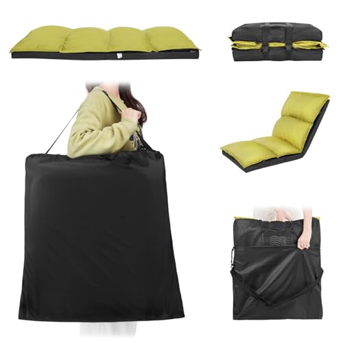 XK Foldable Camping Floor Lounge Padded Chair Couch for Outdoor Travel - color: Green
