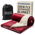 Waterproof Throw Blanket (40"x60") – Reversible Fleece & Sherpa, TPU Leakproof Stain Resistant Couch & Sofa Cover, Bed Protector – Machine Washable - Burgundy - color: Red, size: 40 x 60 inch
