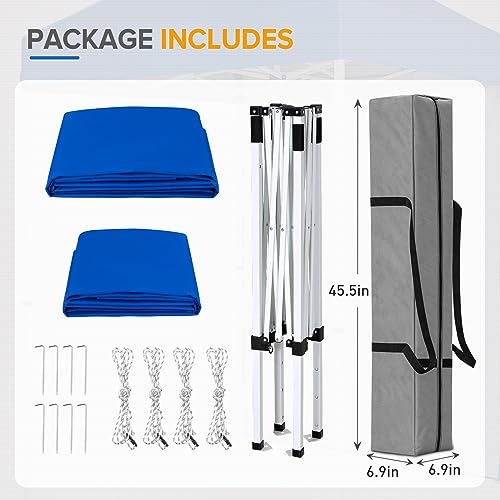 EAGLE PEAK Pop up Canopy 5x5, Outdoor Portable Canopy Tent with One Removable Sunwall, Carry Bag Included, Blue - color: Blue