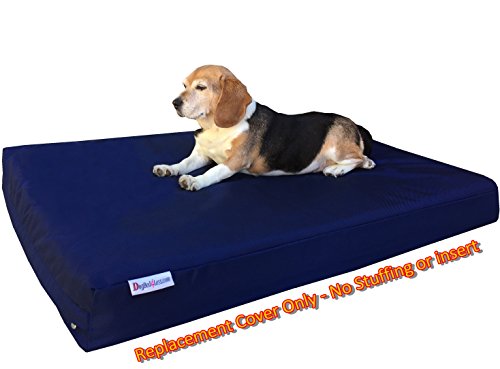 Dogbed4less Large 1680 Ballistic Heavy Duty Dog Pet Bed External Zipper Duvet Cover - Replacement Cover only, 41X27X4 Inches, Navy Blue - color: Navy Blue, size: 41X27X4 Inches