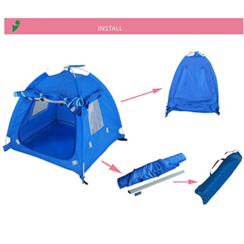 Breathable Washable Pet Puppy Kennel Dog Cat Folding Indoor Outdoor House Bed Tent (Rose Red,M)