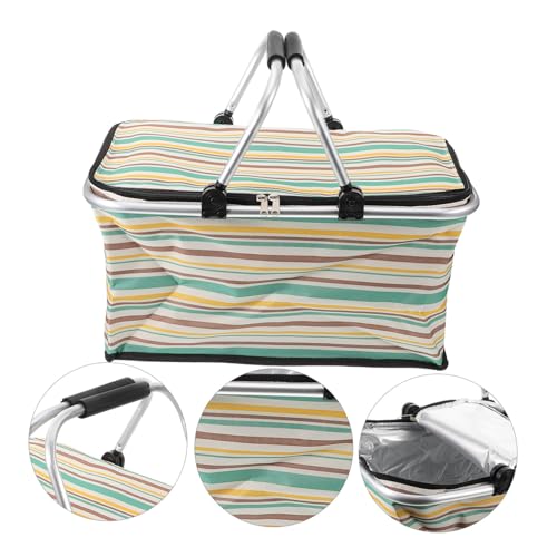 MERRYHAPY Portable Collapsible Insulated Basket Picnic Car Meal Shopping Bag Insulation for Fresh Food Storage