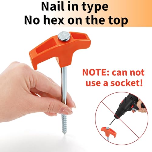 Goaste 24 Pack 8 Inch Heavy Duty Tent Stakes, Galvanized Non-Rust Steel Tent Stake, Metal Tent Pegs with Nail Puller, Orange Ground Anchors for Canopies, Camping Patio, Garden, Grassland, Outdoor