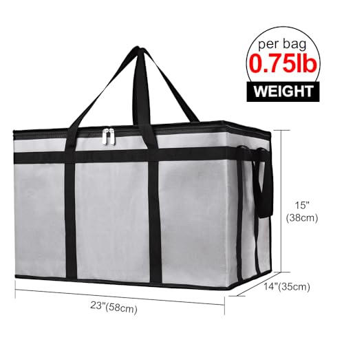 Bodaon Insulated Bags for Delivery, Insulated Food Delivery Bag, XXX-Large Insulated Pizza Delivery Bags, Commercial Catering Bag, Food Warmer Hot Bag, Rideshare Driver Essentials, Gray, 1-Pack - color: Grey