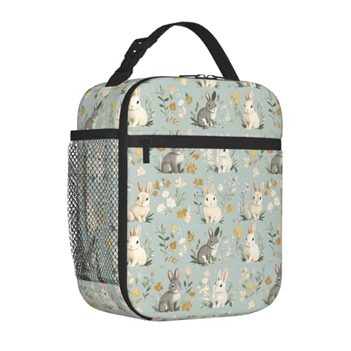 Bunny Lunch Box Insulated Lunch Bag for kids Girls Boys Women,Reusable Lunch Box Containers for Women Men,Durable Cooler Tote Bag Lunchbox for Office/School/Picnic - color: Bunny02