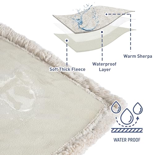 Kritter Planet Waterproof Dog Blanket, Reversible Water Proof Pet Blanket for Couch, Bed & Car, Washable Couch Covers for Medium Dogs - Protects Furniture from Fur, Dirt, and Accidents - color: Camel/Taupe, size: 50"x30"