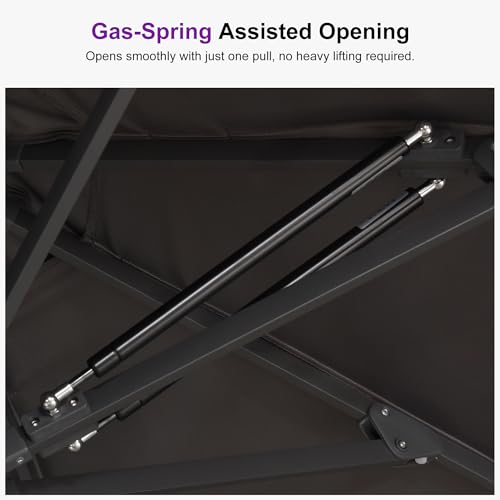 PURPLE LEAF 12' x 9' Rectangular Semi-Auto Outdoor Patio Umbrella Aluminium Market Umbrella Table Sun Umbrella with 1.89" Rod and 8 Sturdy Ribs for Deck Lawn Pool Garden, Gray - color: Gray, size: 9' x 12'
