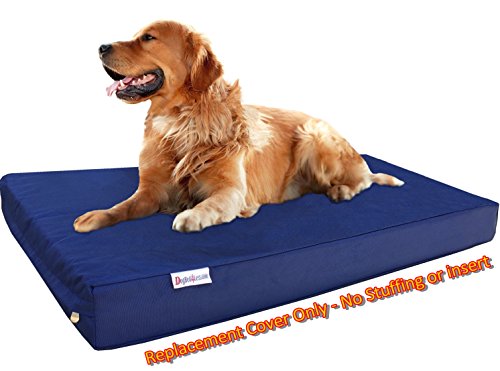 Dogbed4less XL 1680 Ballistic Heavy Duty Dog Pet Bed External Zipper Duvet Cover - Replacement Cover only, 40X35X4 Inches, Navy Blue - color: Navy Blue, size: 40X35X4 Inches